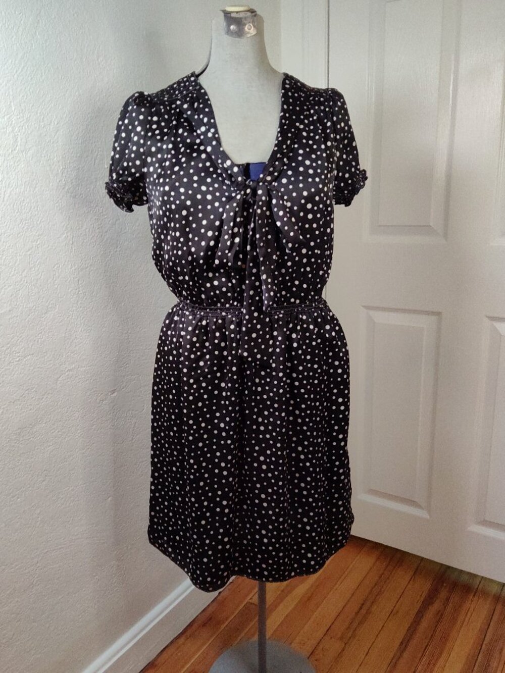 Studio M sz M black with white polka dots dress